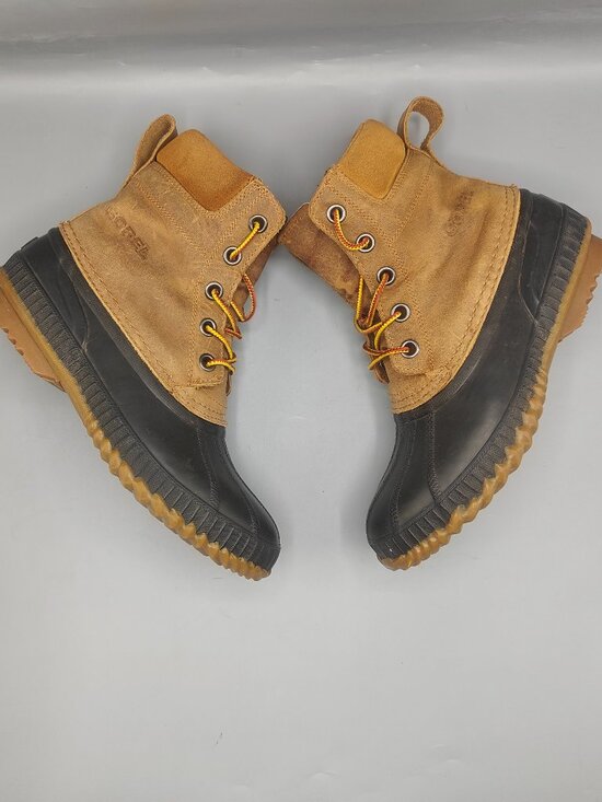 Sorel Cheyenne Waterproof Leather Duck Snow Boots Brown Men’s 8 Pre-Owned